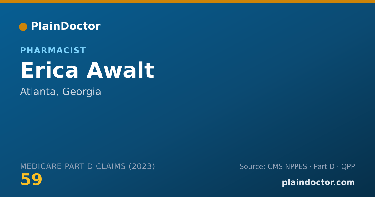 Shareable card for Erica Awalt - Pharmacist, Atlanta, GA