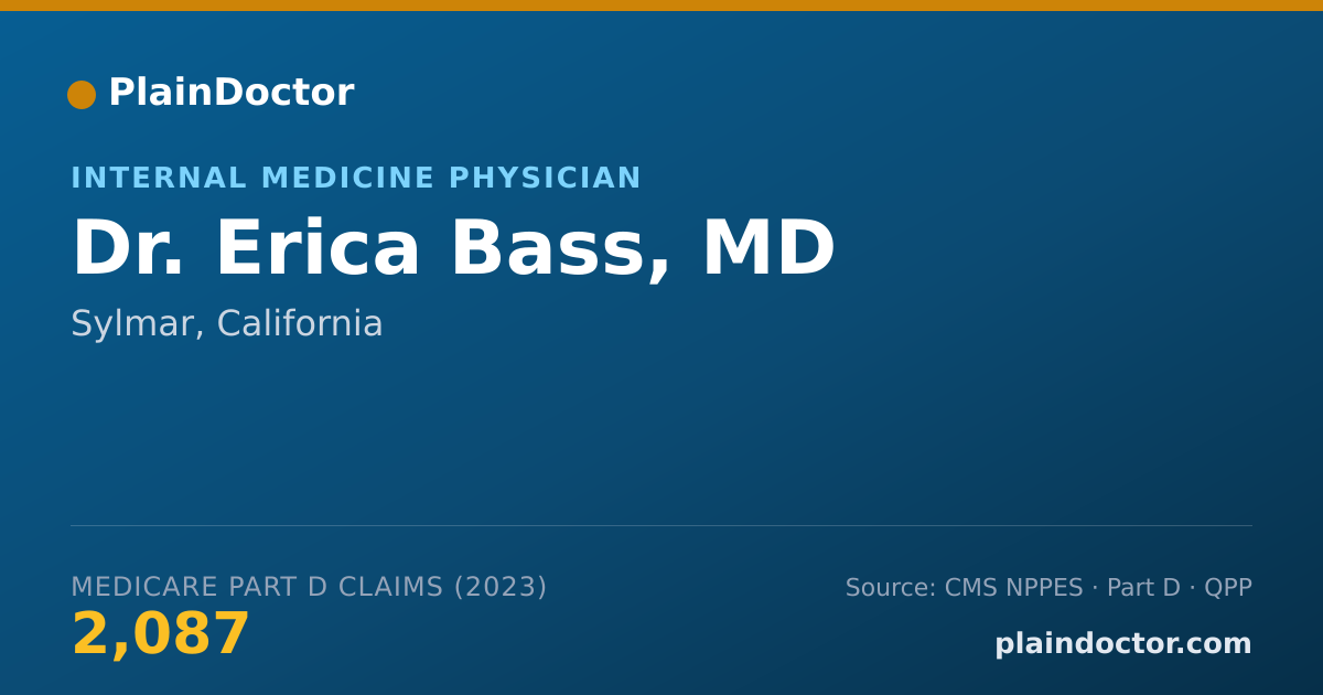 Shareable card for Erica Bass, MD - Internal Medicine Physician, Sylmar, CA