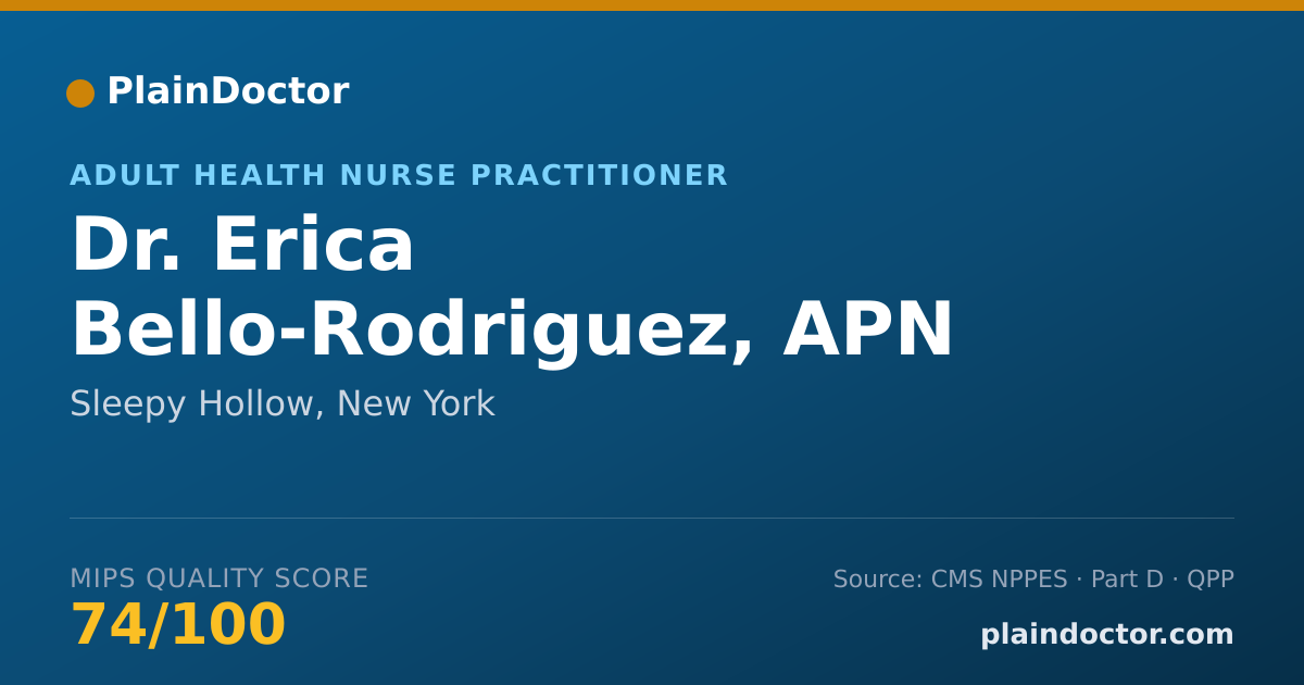 Shareable card for Erica Bello-Rodriguez, APN - Adult Health Nurse Practitioner, Sleepy Hollow, NY
