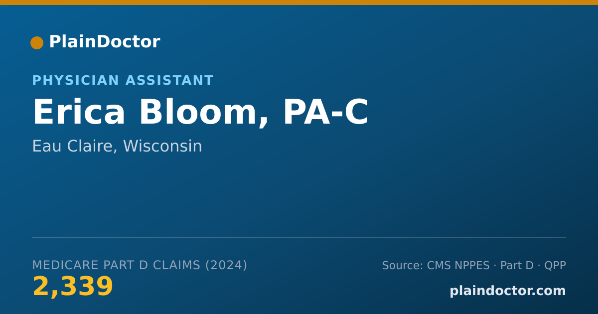 Shareable card for Erica Bloom, PA-C - Physician Assistant, Eau Claire, WI