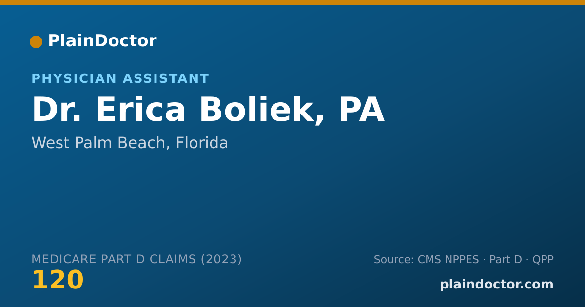 Shareable card for Erica Boliek, PA - Physician Assistant, West Palm Beach, FL