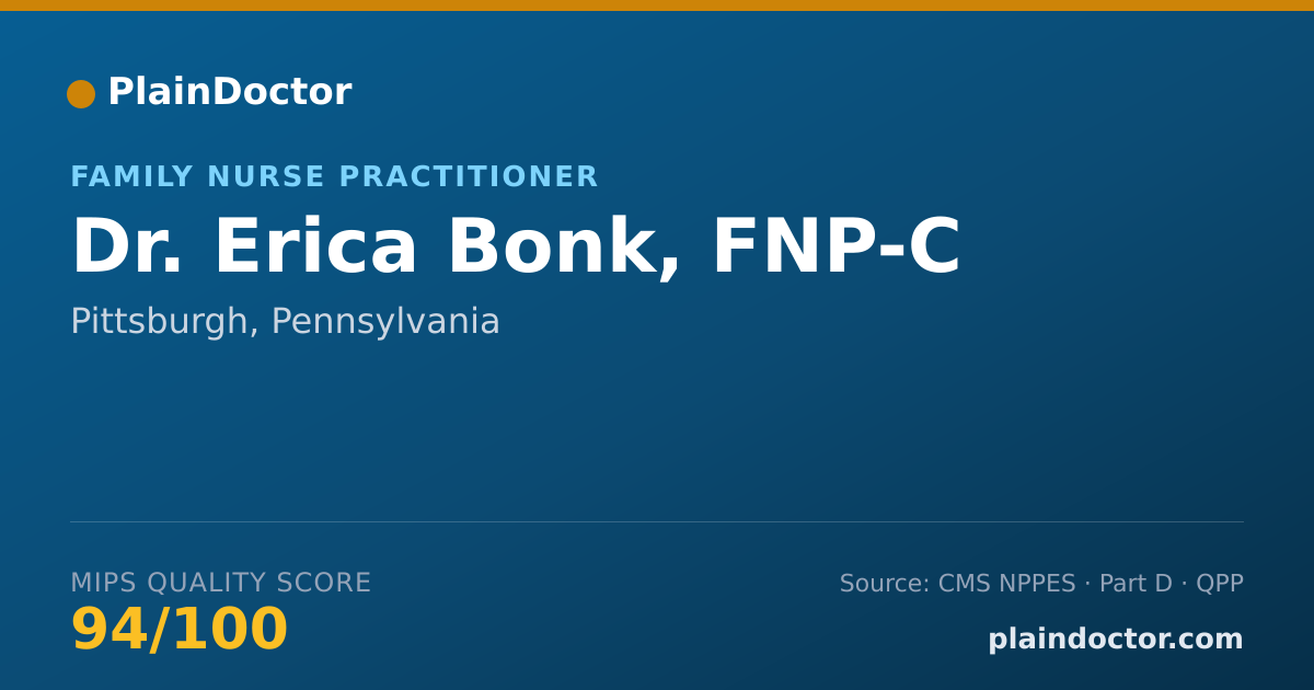 Shareable card for Erica Bonk, FNP-C - Family Nurse Practitioner, Pittsburgh, PA