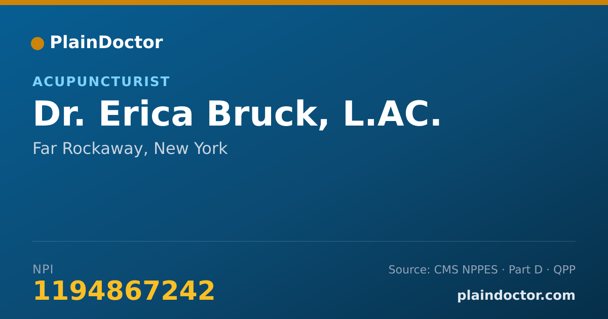 Shareable card for Erica Bruck, L.AC. - Acupuncturist, Far Rockaway, NY
