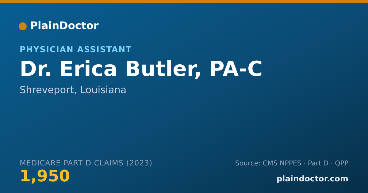 Shareable card for Erica Butler, PA-C - Physician Assistant, Shreveport, LA