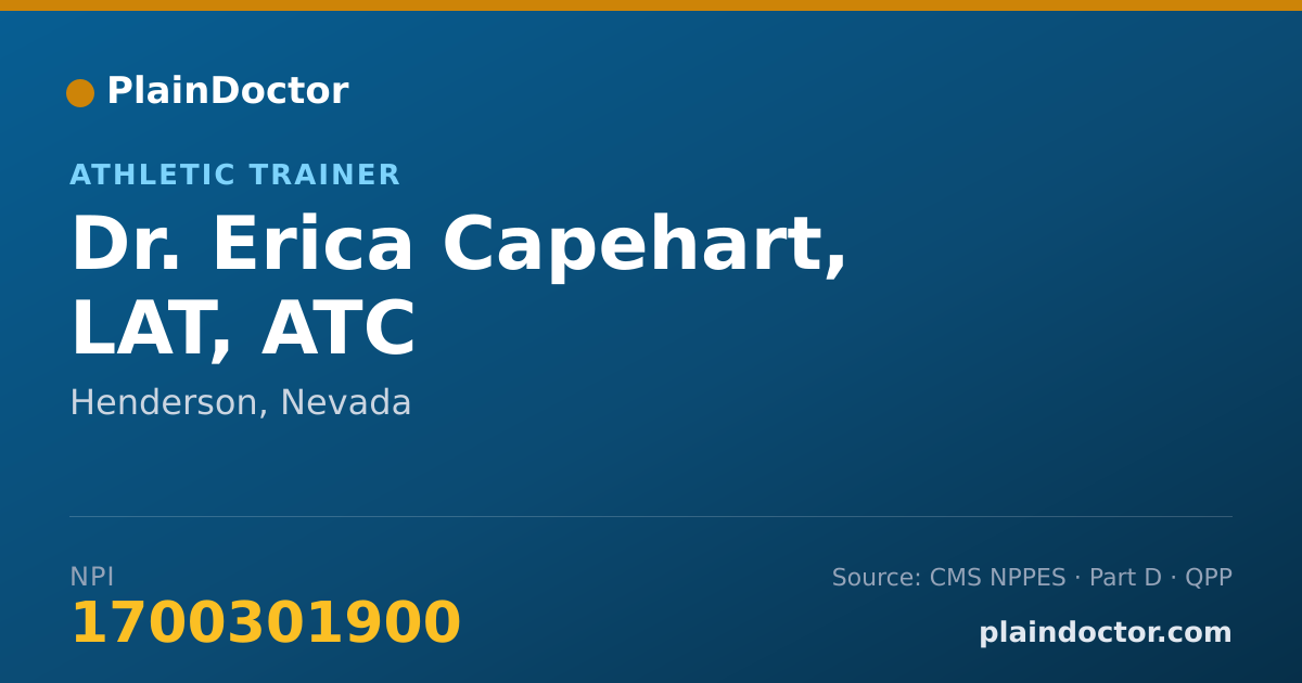 Shareable card for Erica Capehart, LAT, ATC - Athletic Trainer, Henderson, NV