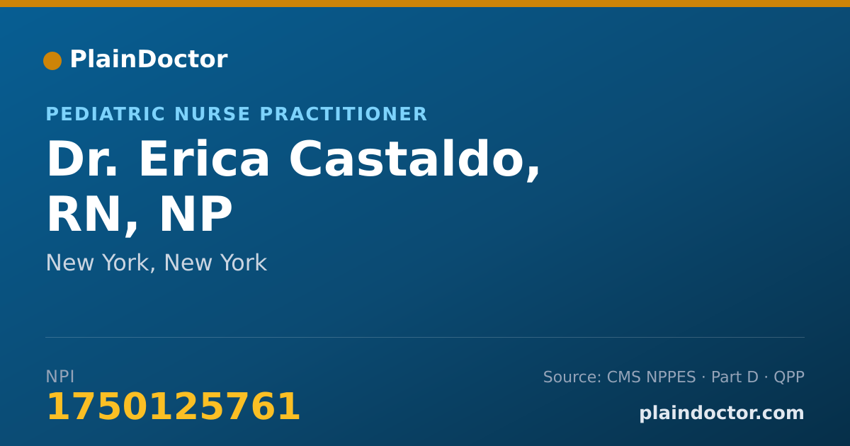 Shareable card for Erica Castaldo, RN, NP - Pediatric Nurse Practitioner, New York, NY
