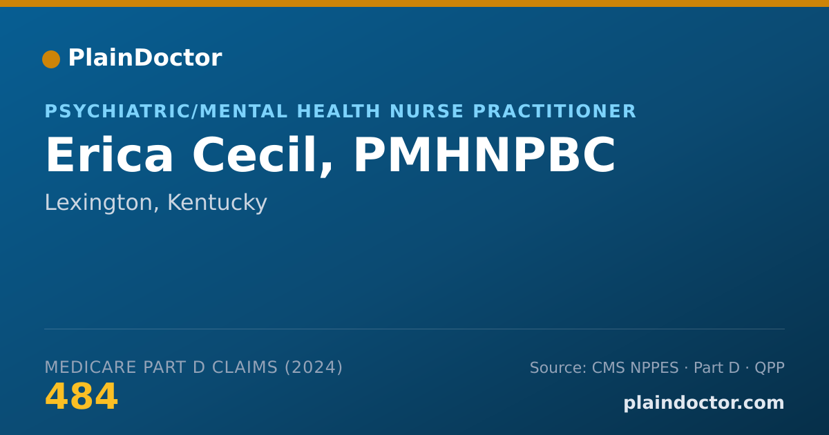 Shareable card for Erica Cecil, PMHNPBC - Psychiatric/Mental Health Nurse Practitioner, Lexington, KY