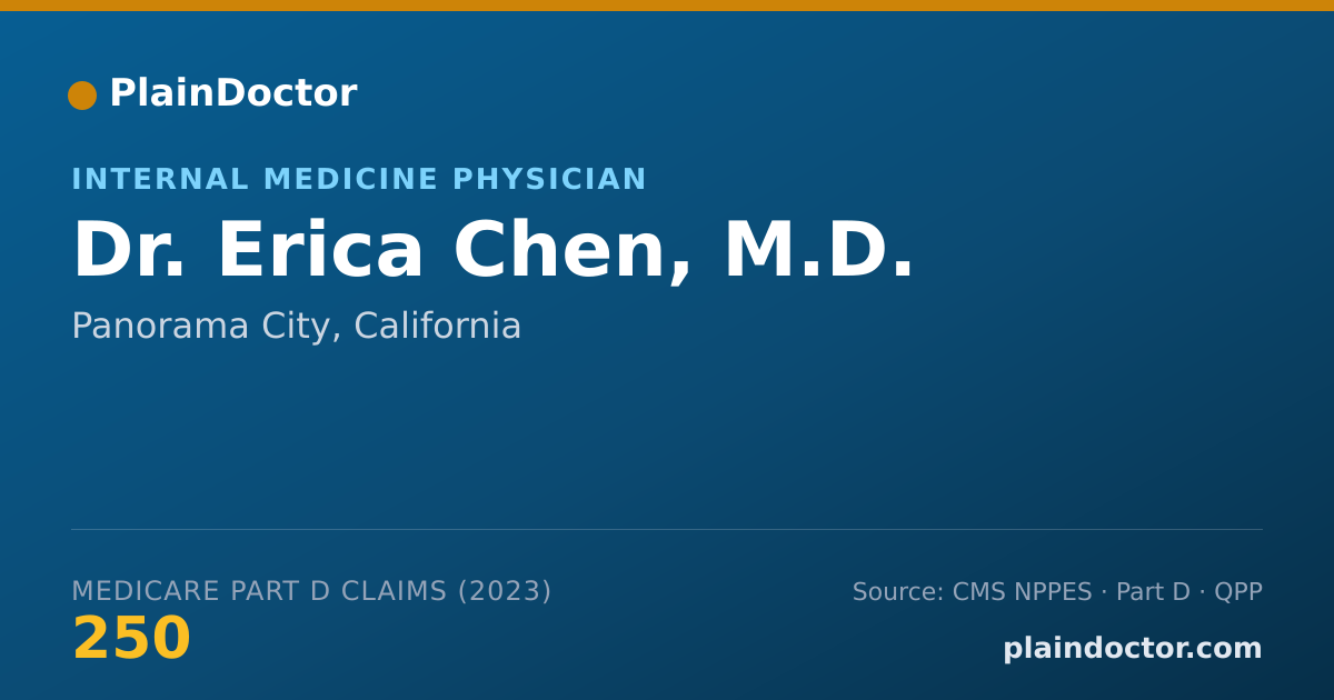 Shareable card for Erica Chen, M.D. - Internal Medicine Physician, Panorama City, CA