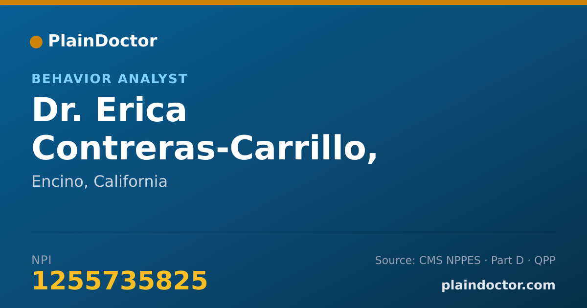 Shareable card for Erica Contreras-Carrillo, BCBA - Behavior Analyst, Encino, CA