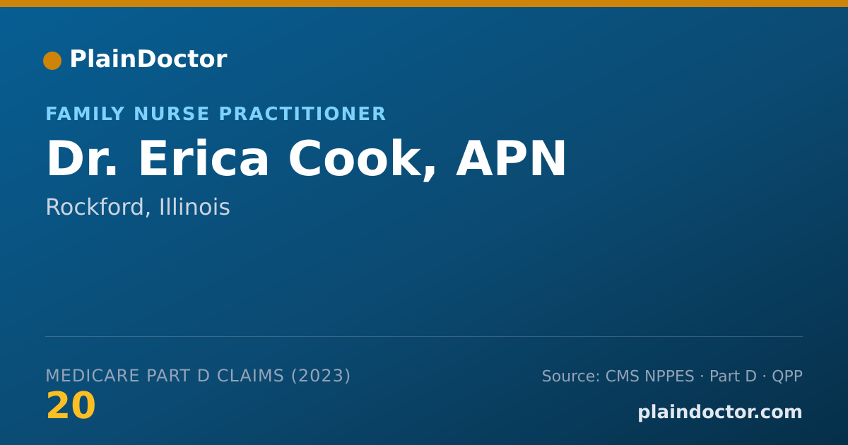 Shareable card for Erica Cook, APN - Family Nurse Practitioner, Rockford, IL