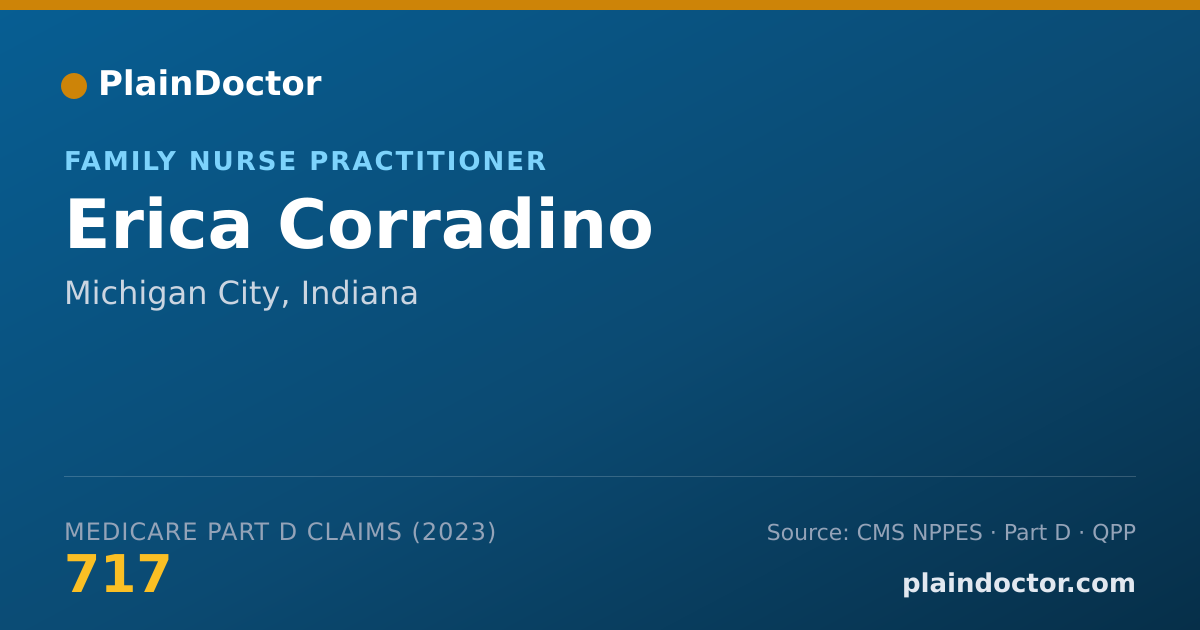 Shareable card for Erica Corradino - Family Nurse Practitioner, Michigan City, IN
