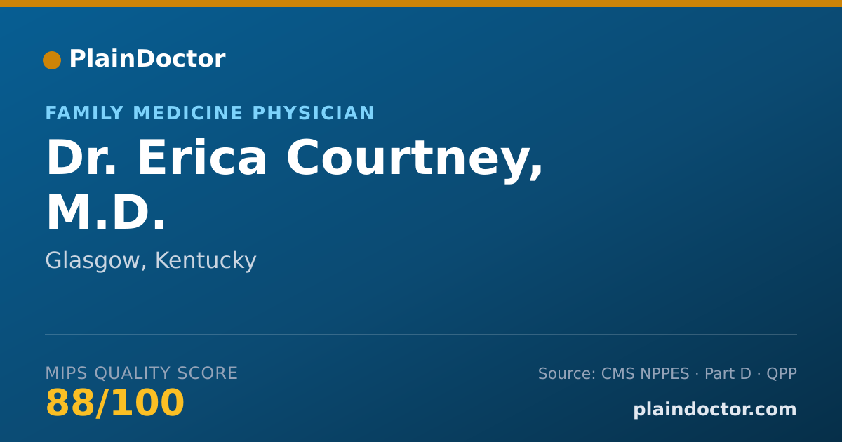 Shareable card for Erica Courtney, M.D. - Family Medicine Physician, Glasgow, KY
