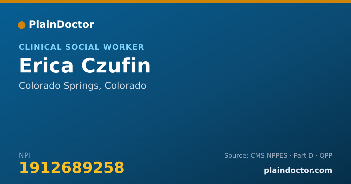 Shareable card for Erica Czufin - Clinical Social Worker, Colorado Springs, CO