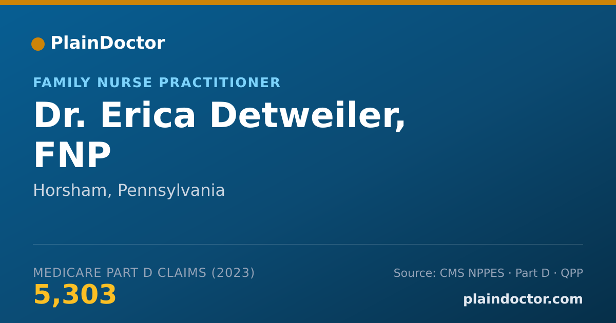 Shareable card for Erica Detweiler, FNP - Family Nurse Practitioner, Horsham, PA
