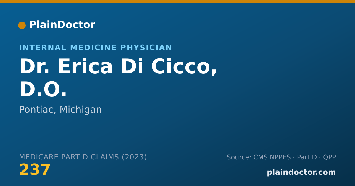 Shareable card for Erica Di Cicco, D.O. - Internal Medicine Physician, Pontiac, MI