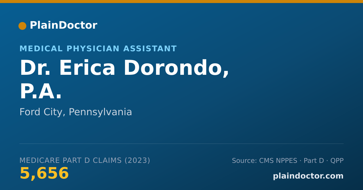Shareable card for Erica Dorondo, P.A. - Medical Physician Assistant, Ford City, PA