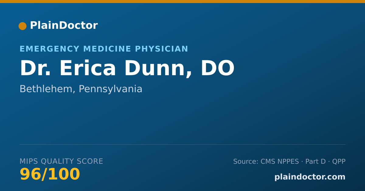 Shareable card for Erica Dunn, DO - Emergency Medicine Physician, Bethlehem, PA