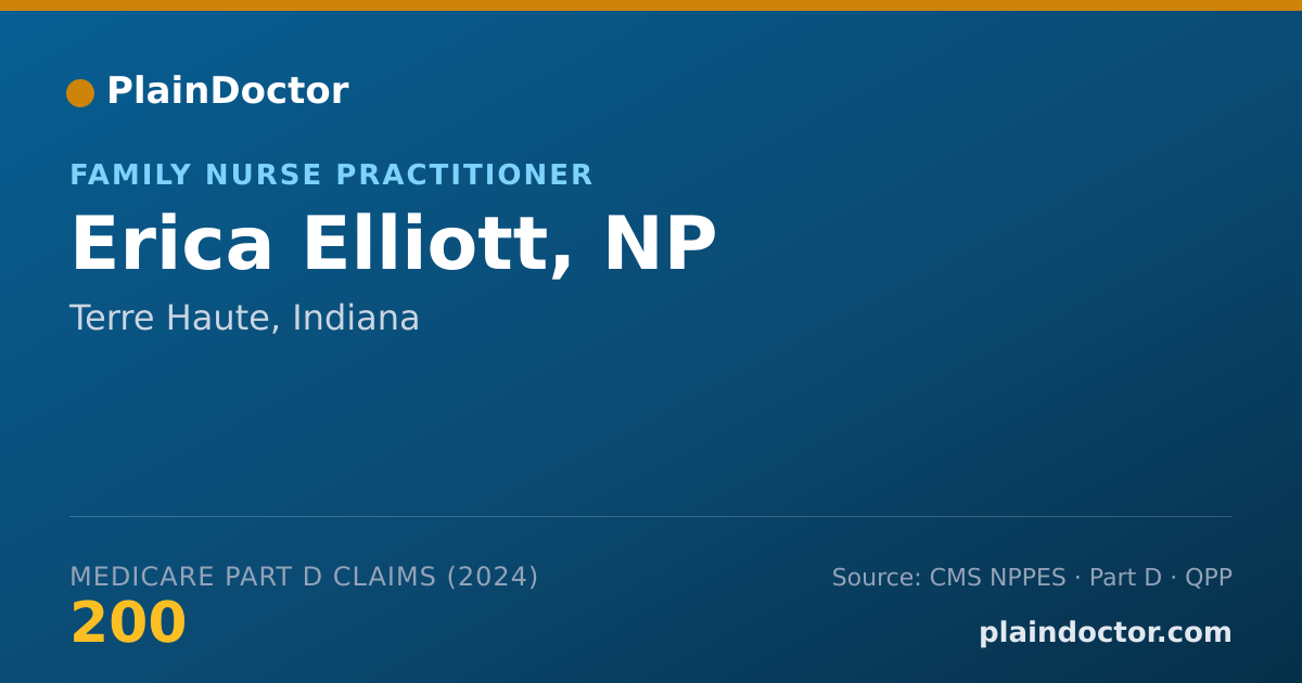 Shareable card for Erica Elliott, NP - Family Nurse Practitioner, Terre Haute, IN