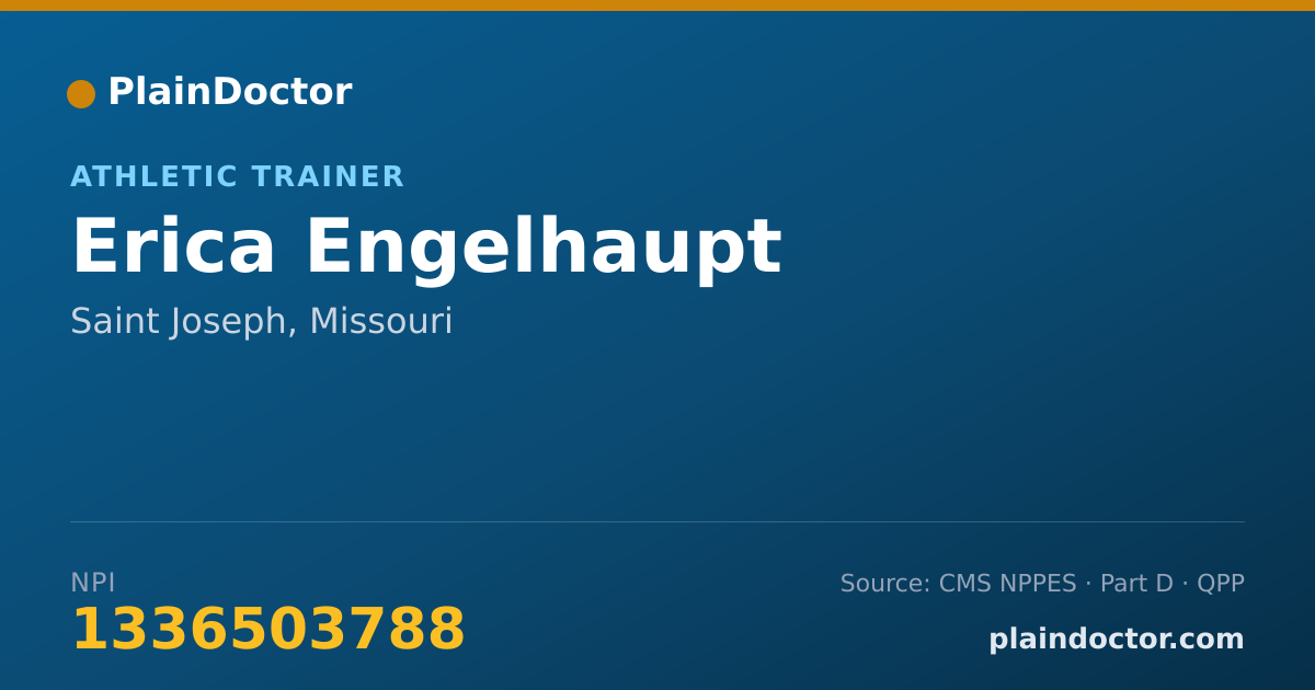 Shareable card for Erica Engelhaupt - Athletic Trainer, Saint Joseph, MO