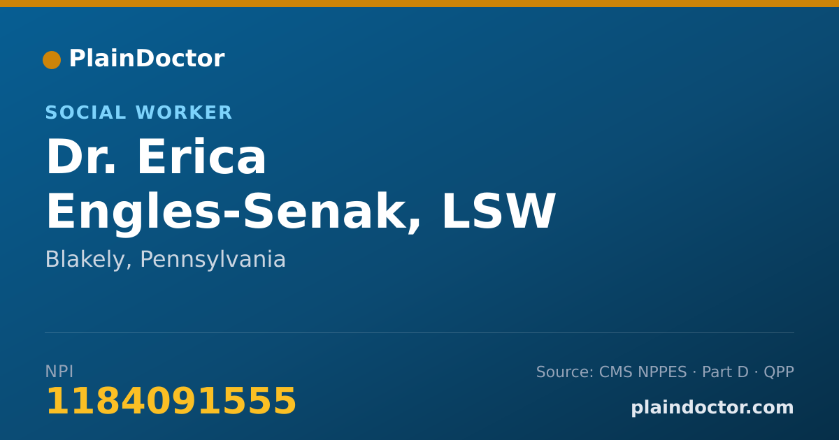 Shareable card for Erica Engles-Senak, LSW - Social Worker, Blakely, PA