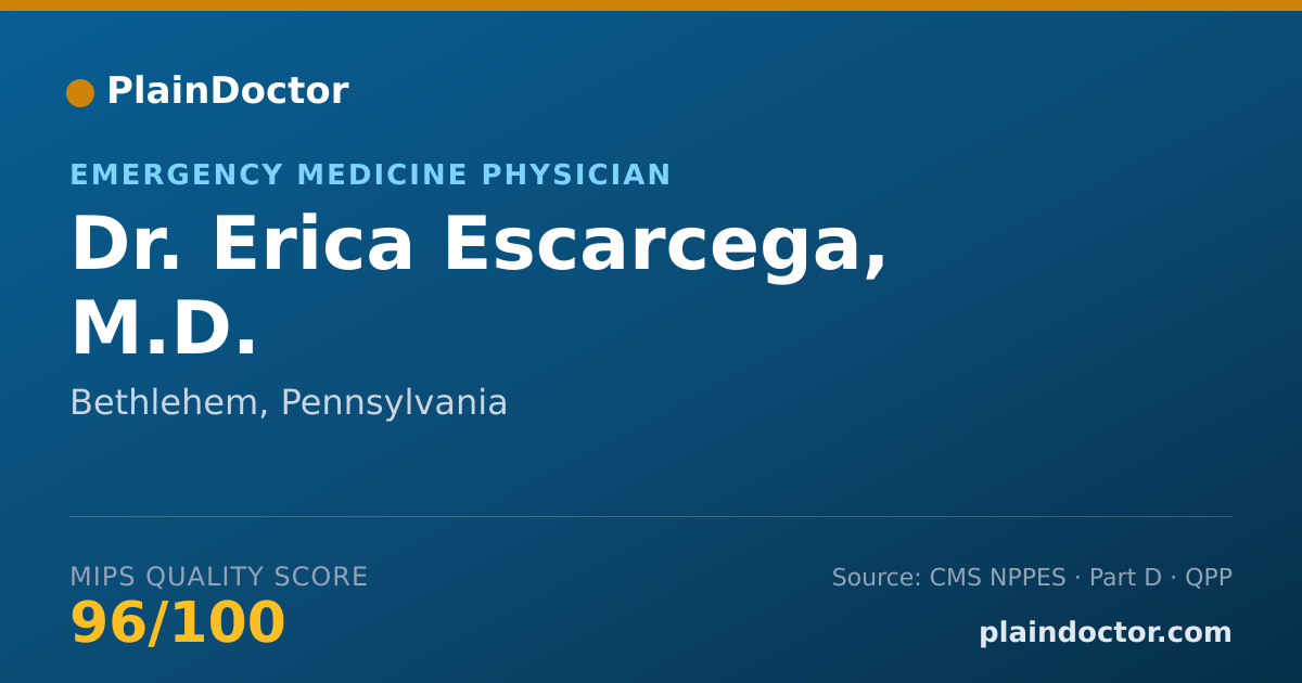 Shareable card for Erica Escarcega, M.D. - Emergency Medicine Physician, Bethlehem, PA