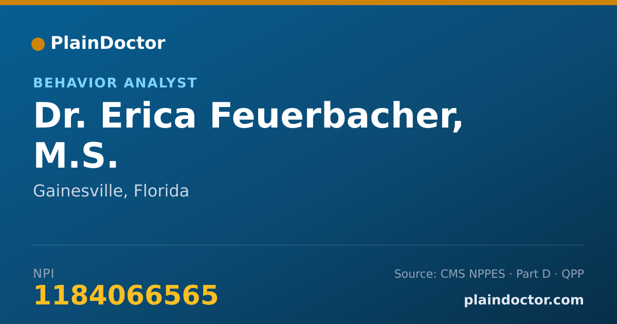 Shareable card for Erica Feuerbacher, M.S. - Behavior Analyst, Gainesville, FL