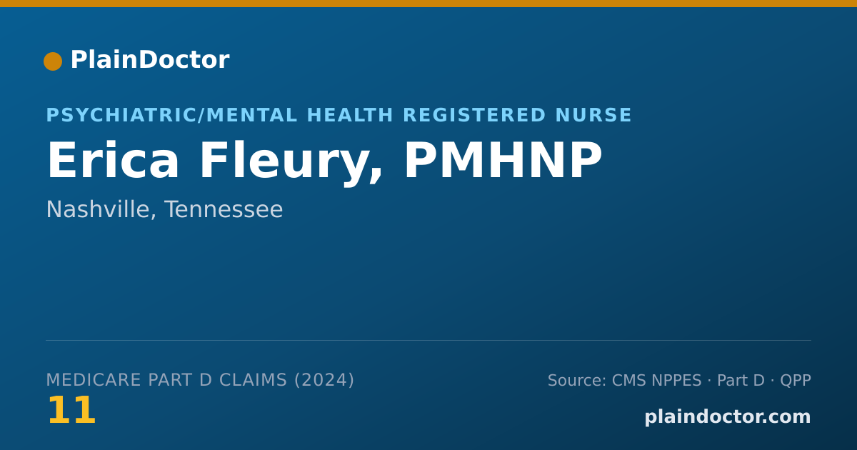Shareable card for Erica Fleury, PMHNP - Psychiatric/Mental Health Registered Nurse, Nashville, TN