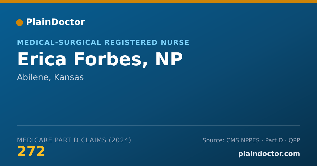Shareable card for Erica Forbes, NP - Medical-Surgical Registered Nurse, Abilene, KS