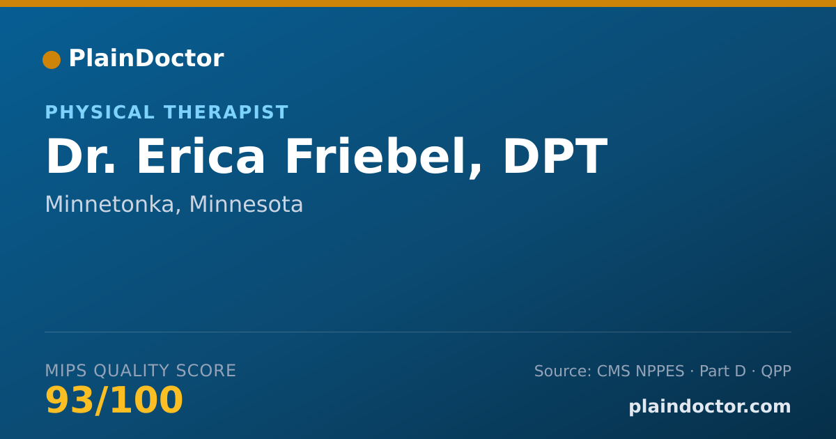 Shareable card for Erica Friebel, DPT - Physical Therapist, Minnetonka, MN