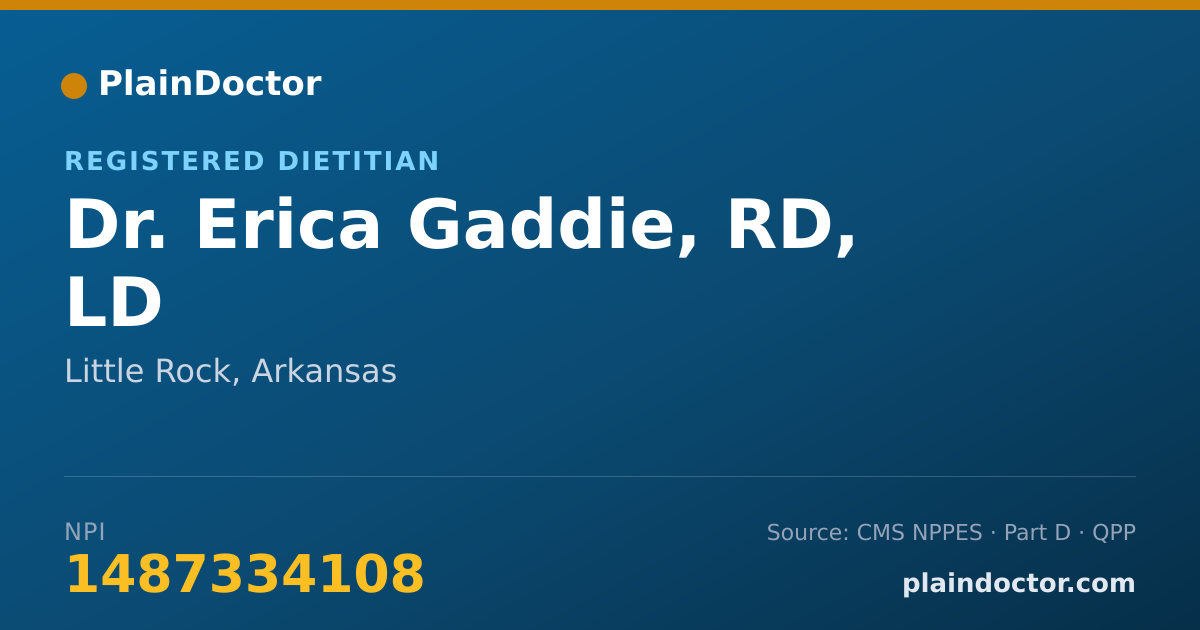 Shareable card for Erica Gaddie, RD, LD - Registered Dietitian, Little Rock, AR