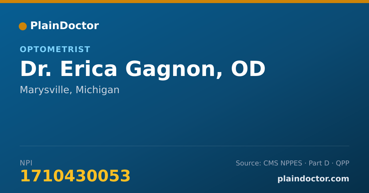 Shareable card for Erica Gagnon, OD - Optometrist, Marysville, MI