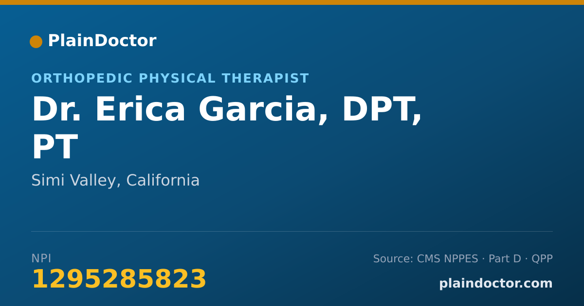 Shareable card for Erica Garcia, DPT, PT - Orthopedic Physical Therapist, Simi Valley, CA