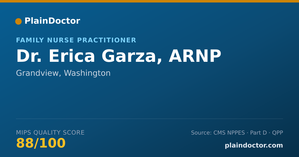 Shareable card for Erica Garza, ARNP - Family Nurse Practitioner, Grandview, WA