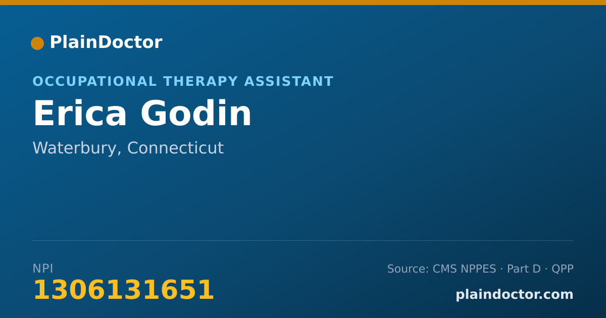 Shareable card for Erica Godin - Occupational Therapy Assistant, Waterbury, CT