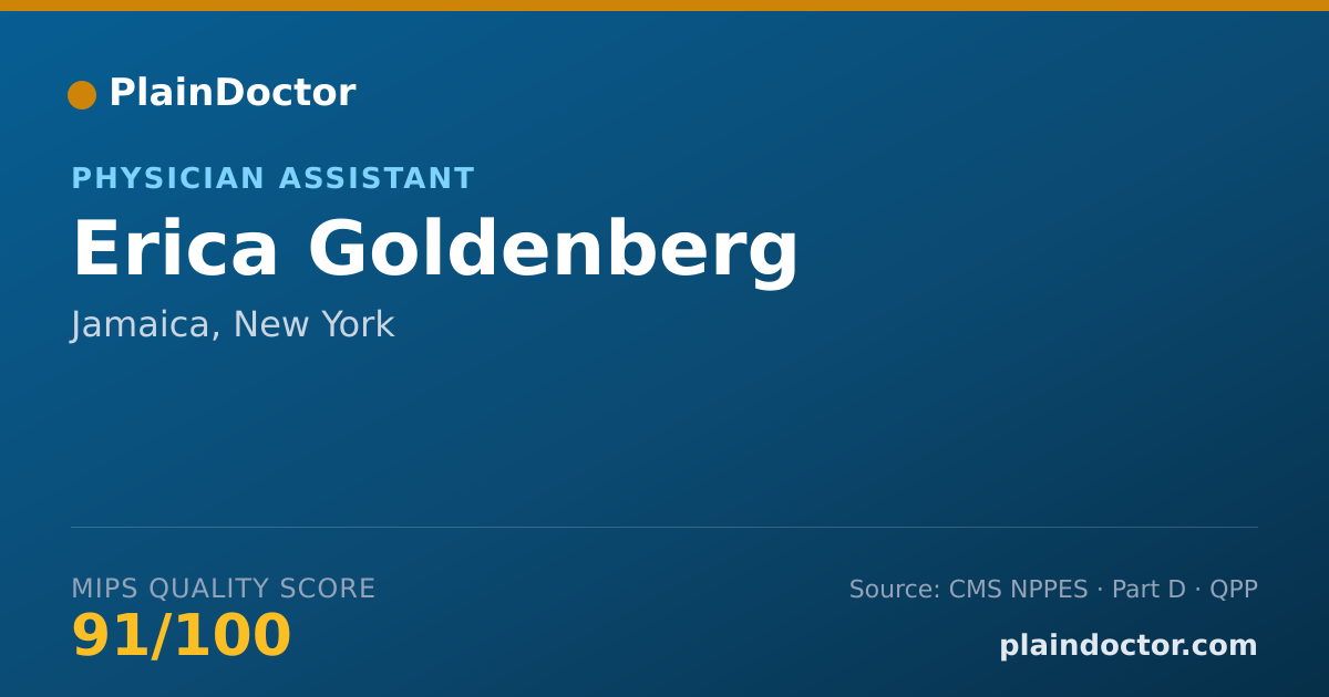 Shareable card for Erica Goldenberg - Physician Assistant, Jamaica, NY