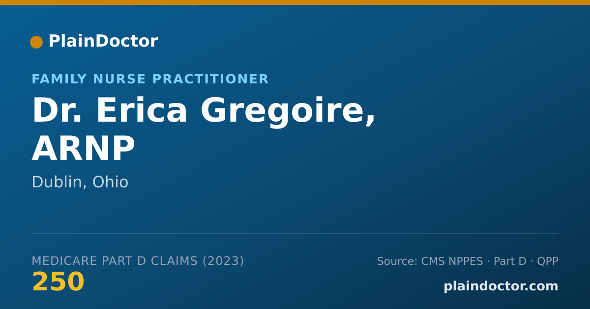 Shareable card for Erica Gregoire, ARNP - Family Nurse Practitioner, Dublin, OH