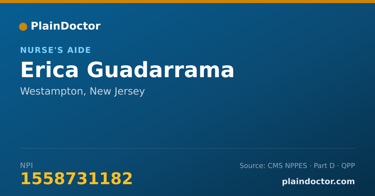 Shareable card for Erica Guadarrama - Nurse's Aide, Westampton, NJ