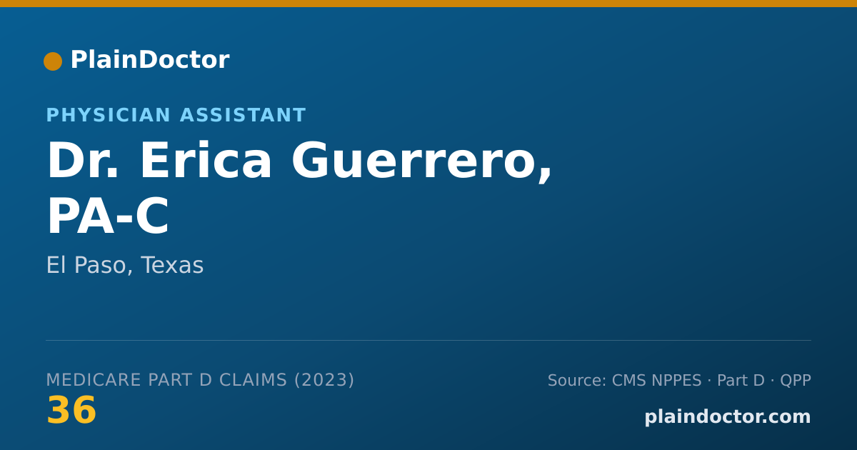 Shareable card for Erica Guerrero, PA-C - Physician Assistant, El Paso, TX