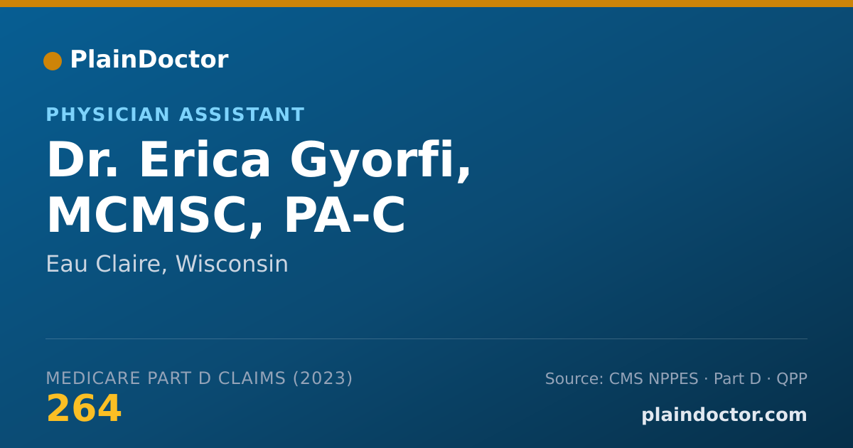 Shareable card for Erica Gyorfi, MCMSC, PA-C - Physician Assistant, Eau Claire, WI