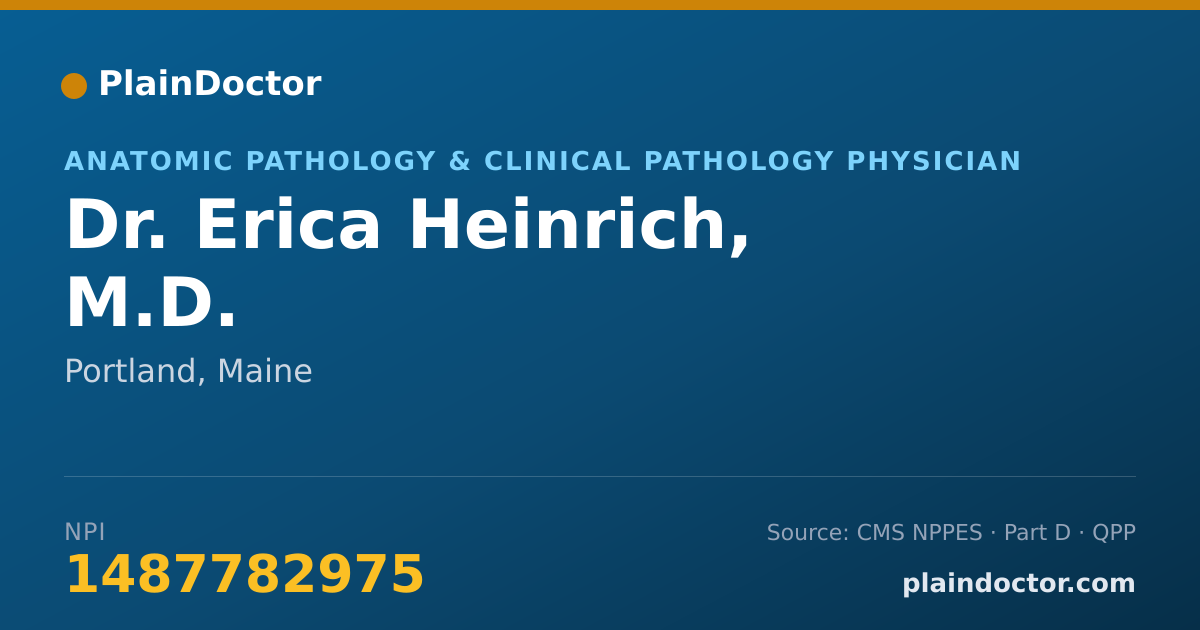 Shareable card for Erica Heinrich, M.D. - Anatomic Pathology & Clinical Pathology Physician, Portland, ME