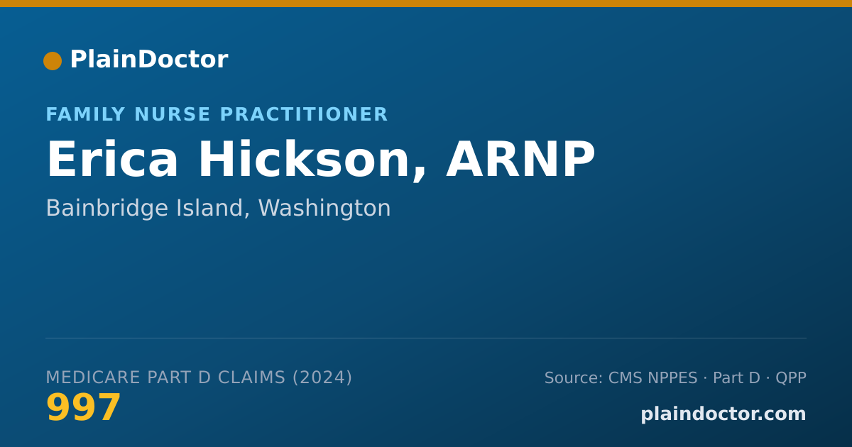 Shareable card for Erica Hickson, ARNP - Family Nurse Practitioner, Bainbridge Island, WA