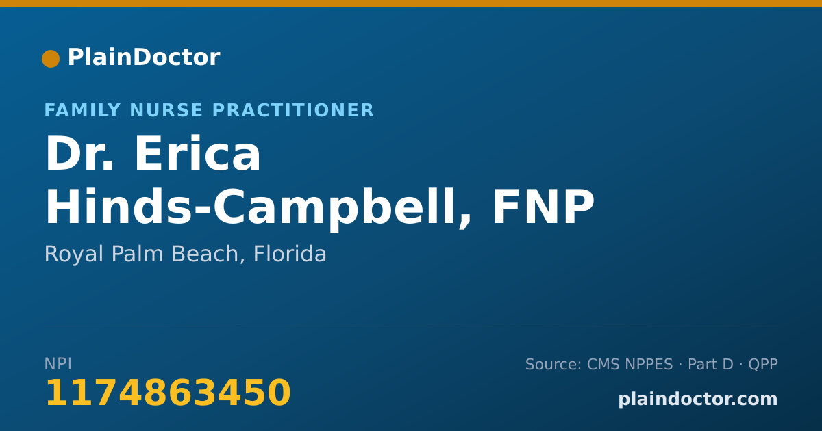 Shareable card for Erica Hinds-Campbell, FNP - Family Nurse Practitioner, Royal Palm Beach, FL