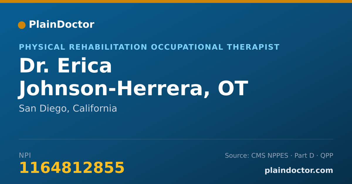 Shareable card for Erica Johnson-Herrera, OT - Physical Rehabilitation Occupational Therapist, San Diego, CA