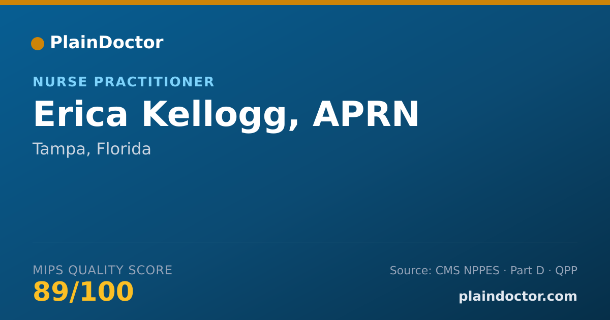 Shareable card for Erica Kellogg, APRN - Nurse Practitioner, Tampa, FL