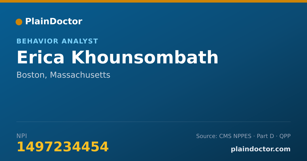 Shareable card for Erica Khounsombath - Behavior Analyst, Boston, MA