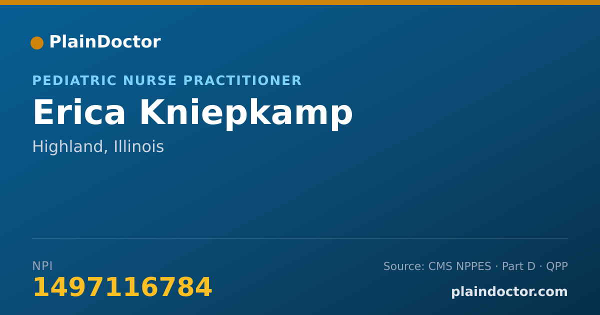 Shareable card for Erica Kniepkamp - Pediatric Nurse Practitioner, Highland, IL
