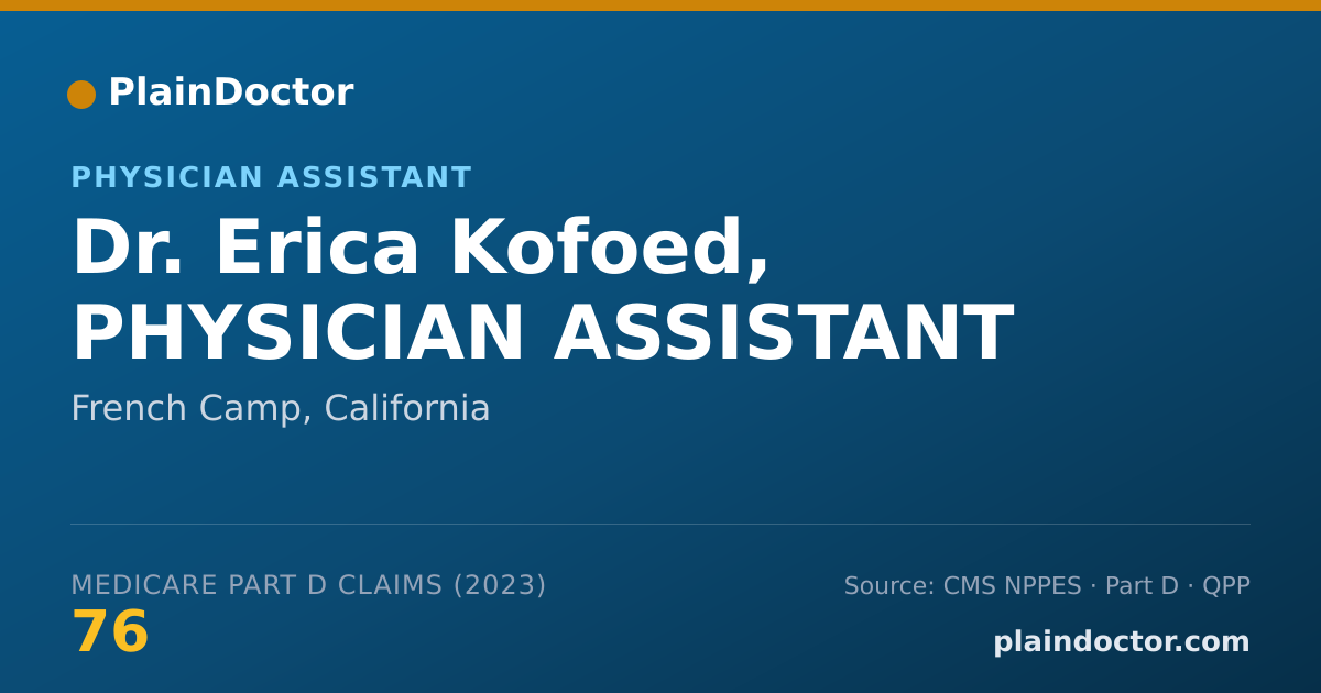 Shareable card for Erica Kofoed, PHYSICIAN ASSISTANT - Physician Assistant, French Camp, CA