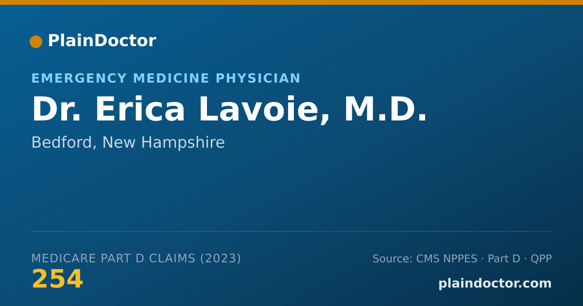 Shareable card for Erica Lavoie, M.D. - Emergency Medicine Physician, Bedford, NH