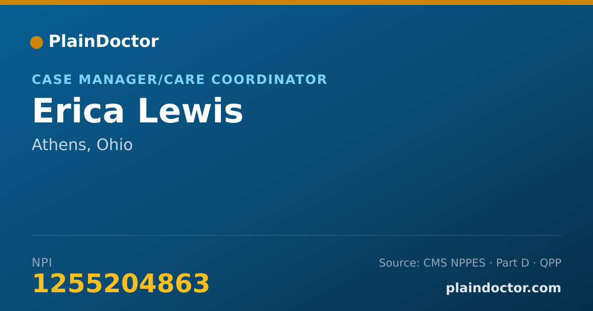 Shareable card for Erica Lewis - Case Manager/Care Coordinator, Athens, OH