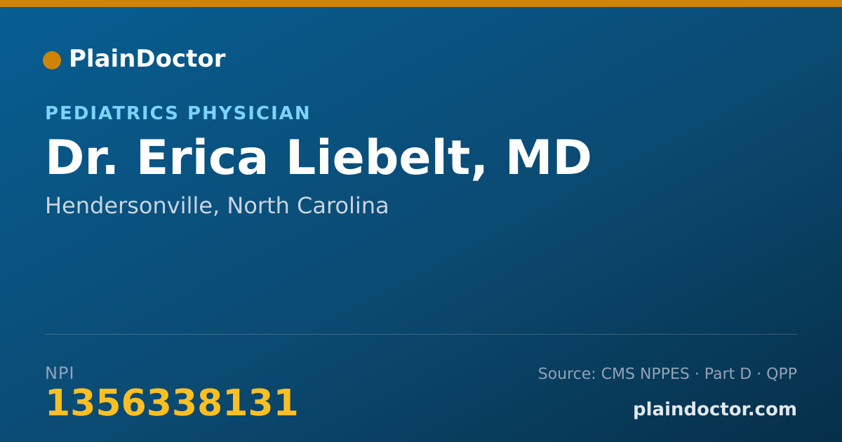 Shareable card for Erica Liebelt, MD - Pediatrics Physician, Hendersonville, NC